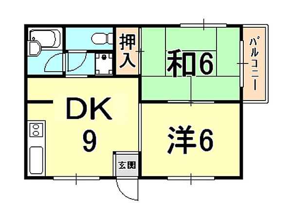 メゾン野夢 201｜兵庫県西宮市上之町(賃貸アパート2DK・2階・38.07㎡)の写真 その2