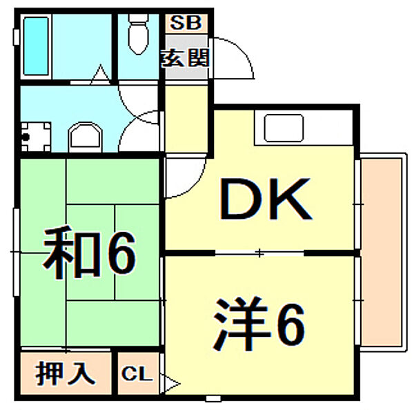 第3ハイツマツモト 201｜兵庫県西宮市門戸岡田町(賃貸アパート2DK・2階・42.00㎡)の写真 その2