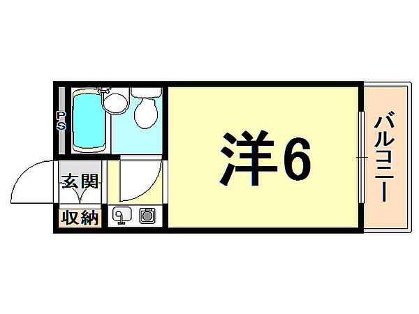 アニバーサリー40ｔｈ 602｜兵庫県西宮市津門川町(賃貸マンション1R・6階・16.00㎡)の写真 その2
