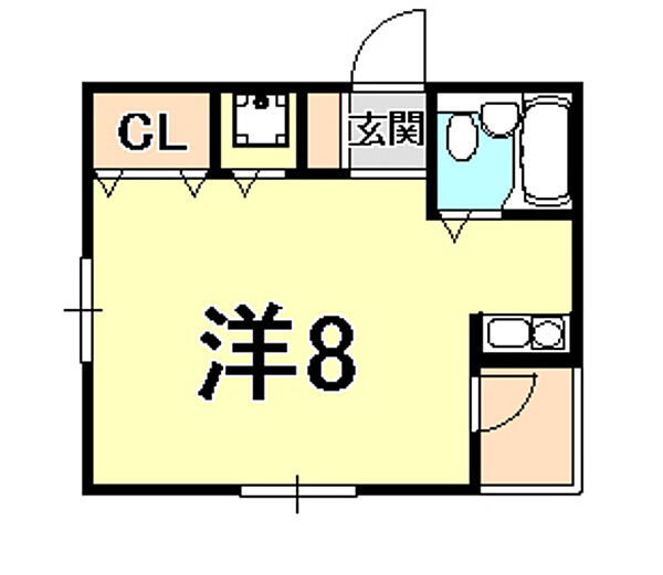 フェリース甲東園 205｜兵庫県西宮市上大市１丁目(賃貸マンション1R・2階・23.00㎡)の写真 その2