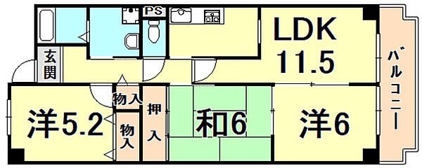 ＦｉｇＴｒｅｅ2号館 103｜兵庫県西宮市薬師町(賃貸マンション3LDK・1階・77.00㎡)の写真 その2