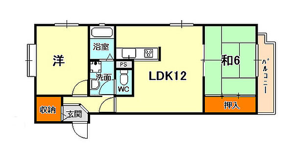 能登6番館ＷＥＳＴ 301｜兵庫県西宮市能登町(賃貸マンション2LDK・3階・51.47㎡)の写真 その2