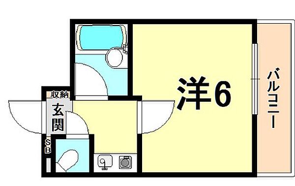 ホワイエ甲子園 305｜兵庫県西宮市甲子園口２丁目(賃貸マンション1K・3階・18.00㎡)の写真 その2