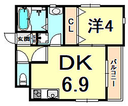 Ｐｉｓｔａ武庫川 101 ｜ 兵庫県西宮市笠屋町（賃貸アパート1DK・1階・29.20㎡） その2