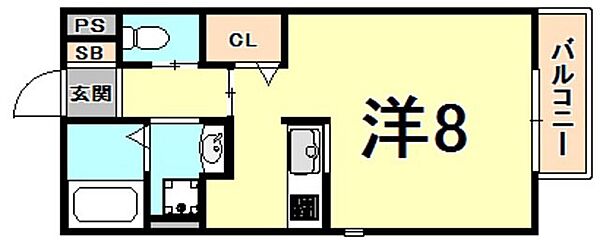 リタフラッツ　Ｂ 102｜兵庫県西宮市中殿町(賃貸アパート1R・1階・27.08㎡)の写真 その2