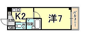 Ｈアーシュ 403 ｜ 兵庫県西宮市笠屋町（賃貸マンション1K・4階・18.50㎡） その2