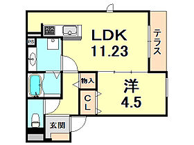 Ｃｈｅｒｒｙ　Ｍａｉｓｏｎ　夙川 103 ｜ 兵庫県西宮市宮西町（賃貸アパート1LDK・1階・40.94㎡） その2