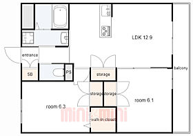 ＨＥＢＥＬ　ＧＡＲＤＥＮ　松山町 308 ｜ 兵庫県西宮市松山町（賃貸マンション2LDK・3階・58.56㎡） その2