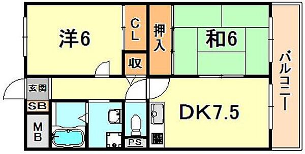 グローリー甲南 303｜兵庫県神戸市東灘区甲南町３丁目(賃貸マンション2DK・3階・48.00㎡)の写真 その2