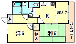 兵庫駅前アーバンライフ 3Kの間取図画像