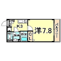 間取図画像 1K