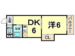 ハイツソレイユ 1DKの間取図画像