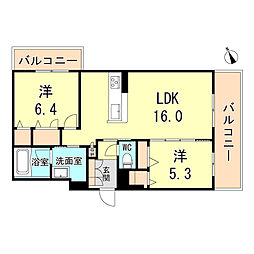 Seaside House 2LDKの間取図画像