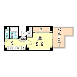 ブロスコート六甲2 1Kの間取図画像