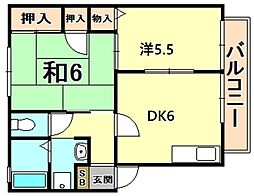 間取図画像 2DK