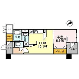 COCOMARINI 1LDKの間取図画像