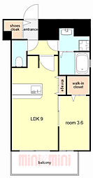レジュールアッシュOSAKAGATEWAY 1406 14階1LDKの間取り