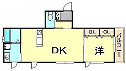 EXSONIA北青木 1DKの間取図画像