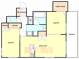 HEBEL MAISON 六甲篠原中町 2LDKの間取図画像