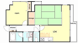 プリメーラリヨン 2LDKの間取図画像