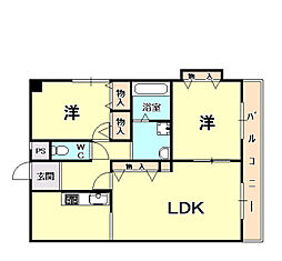 ドムストリア 2LDKの間取図画像