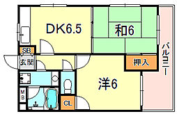 フローリアン住吉 2DKの間取図画像