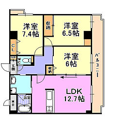 シティプラザ芦屋さくら通り 3LDKの間取図画像