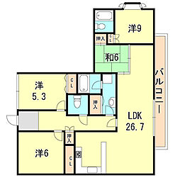 フォーシーズンズ芦屋 4LDKの間取図画像