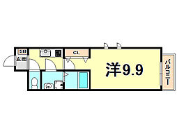 アマデウス 1Kの間取図画像