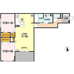 FIELD COURT 2LDKの間取図画像