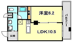プリオーレリベルタ 1LDKの間取図画像