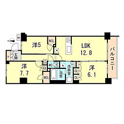 ミレーネ神戸住吉本町 3LDKの間取図画像