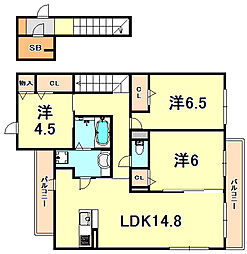 グレイスコート芦屋大原町 3LDKの間取図画像