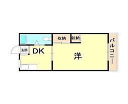 徳風マンション 1DKの間取図画像