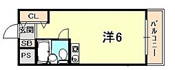 ダイドーメゾン芦屋 ワンルームの間取図画像