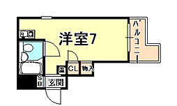 メゾン・ド・御影パート1 ワンルームの間取図画像