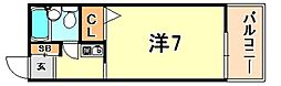ヴェルドール王子公園 ワンルームの間取図画像