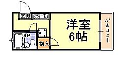 アメニティハイツ大原 ワンルームの間取図画像