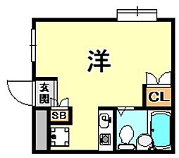 シェモア六甲 ワンルームの間取図画像