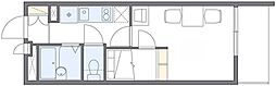レオパレス王子 1Kの間取図画像