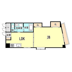 グランディア六甲将軍通り 1LDKの間取図画像