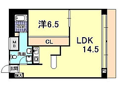 イーストコート2番街 1LDKの間取図画像