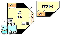 シティフラット六甲道 ワンルームの間取図画像