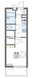 レオパレストライズ 1Kの間取図画像
