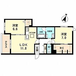 シャーメゾン神戸摩耶 2LDKの間取図画像