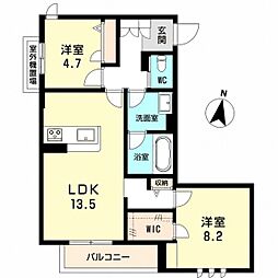 シャーメゾン神戸摩耶 2LDKの間取図画像