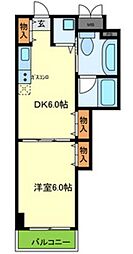 エスペランサ御影2 1DKの間取図画像