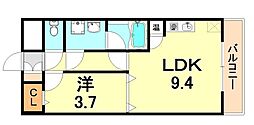 モアライフ魚崎 1LDKの間取図画像