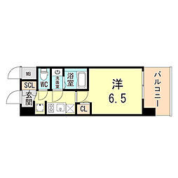 アルティザ王子公園D.C. 1Kの間取図画像