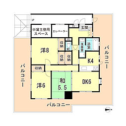 マジェスティ御影 3LDKの間取図画像